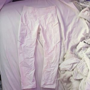 White lulu leggings cropped